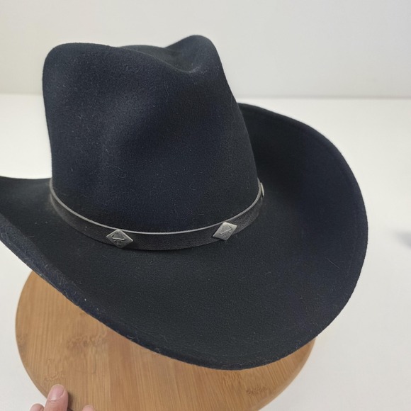 Eddy Bros Hat Cowboy Fitted Mens Large Black Wool Range Rider Western USA